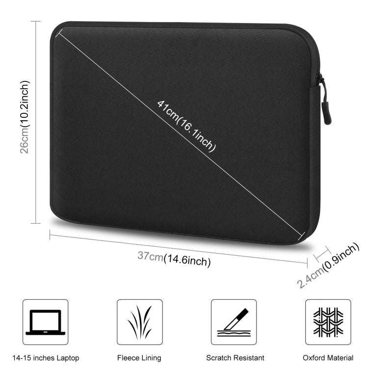 HAWEEL 15 inch Laptop Sleeve Case Zipper Briefcase Bag for 14-15 inch Laptop(Black)