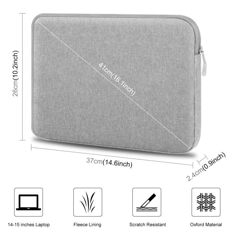 HAWEEL 15 inch Laptop Sleeve Case Zipper Briefcase Bag for 14-15 inch Laptop(Grey)
