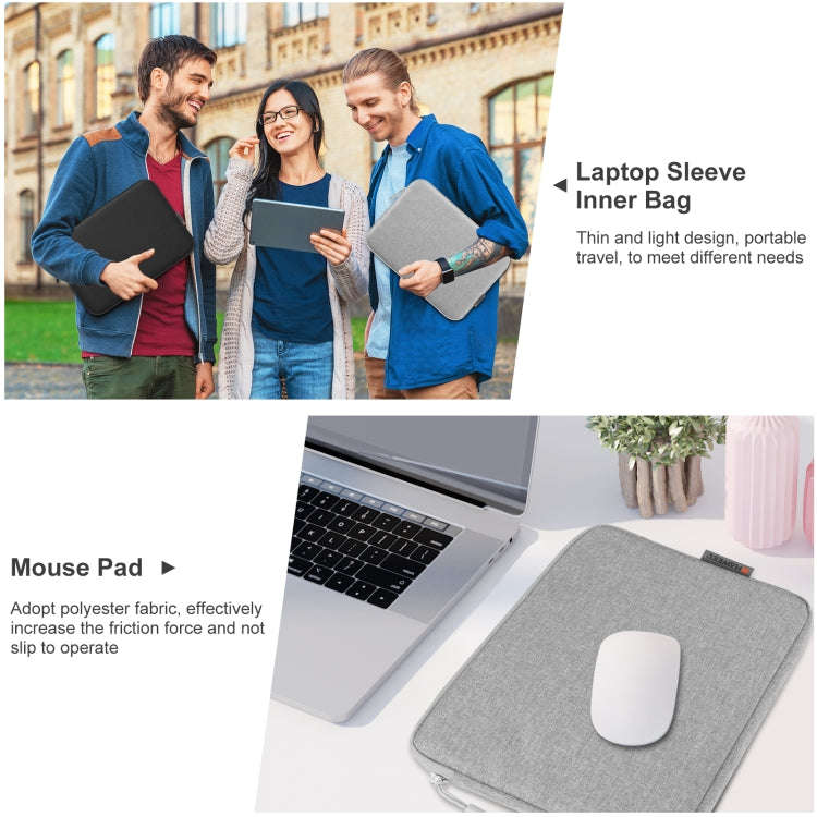 HAWEEL 15 inch Laptop Sleeve Case Zipper Briefcase Bag for 14-15 inch Laptop(Grey)