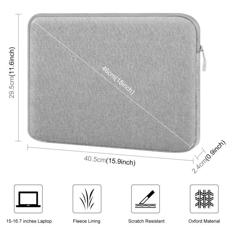 HAWEEL 16 inch Laptop Sleeve Case Zipper Briefcase Bag for 15-16.7 inch Laptop(Grey)