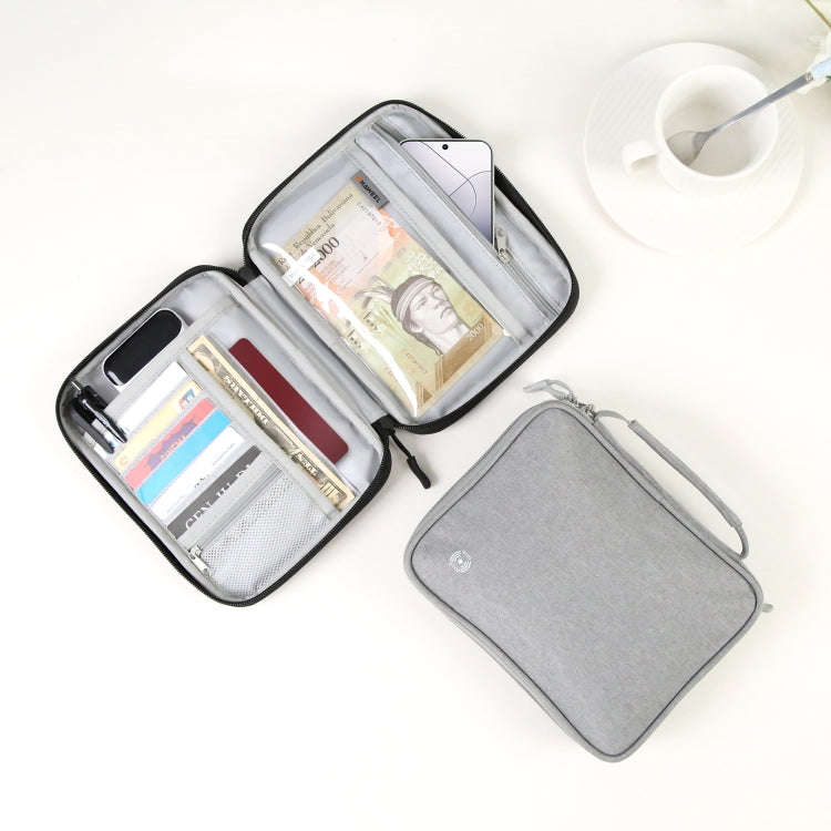 HAWEEL Passport Wallet Document Organizer Credit Cards Case Bag with Handle (Black)