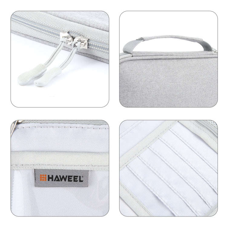 HAWEEL Passport Wallet Document Organizer Credit Cards Case Bag with Handle (Grey)