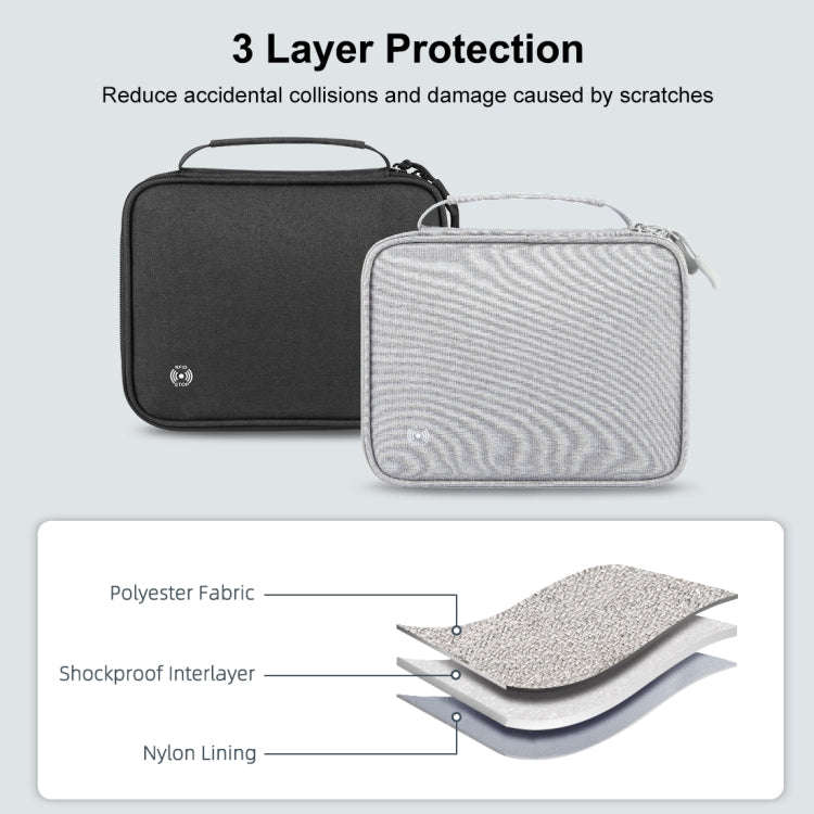 HAWEEL Passport Wallet Document Organizer Credit Cards Case Bag with Handle (Grey)