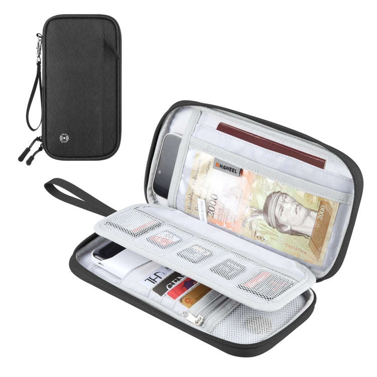 HAWEEL Clutch Bag Passport Wallet Document Organizer Credit Cards Case Bag (Black)