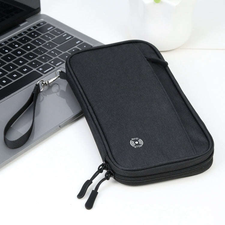 HAWEEL Clutch Bag Passport Wallet Document Organizer Credit Cards Case Bag (Black)