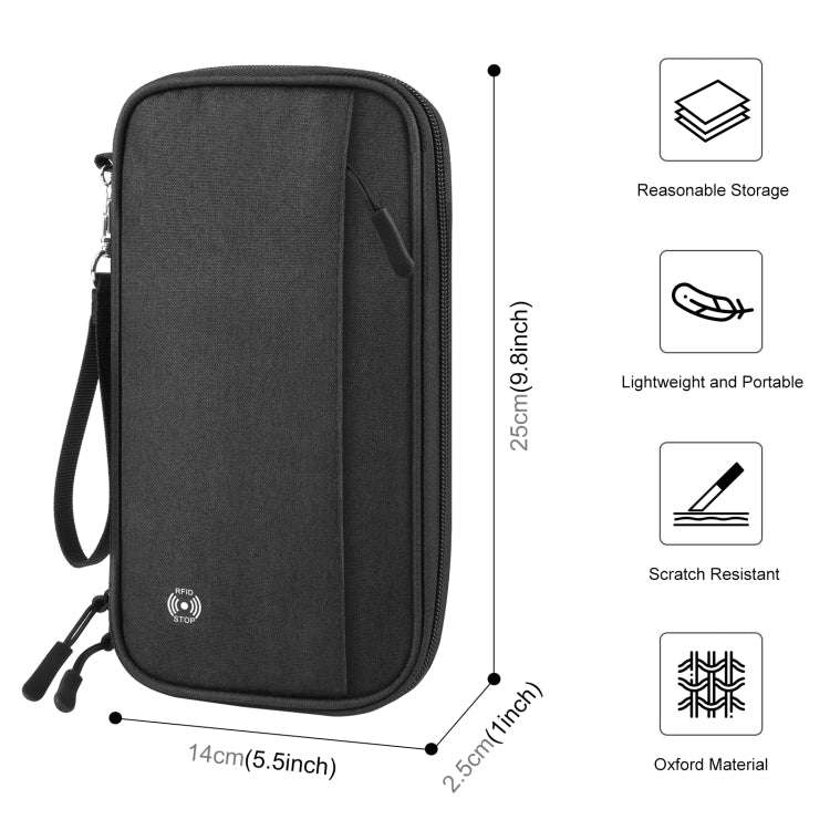 HAWEEL Clutch Bag Passport Wallet Document Organizer Credit Cards Case Bag (Black)