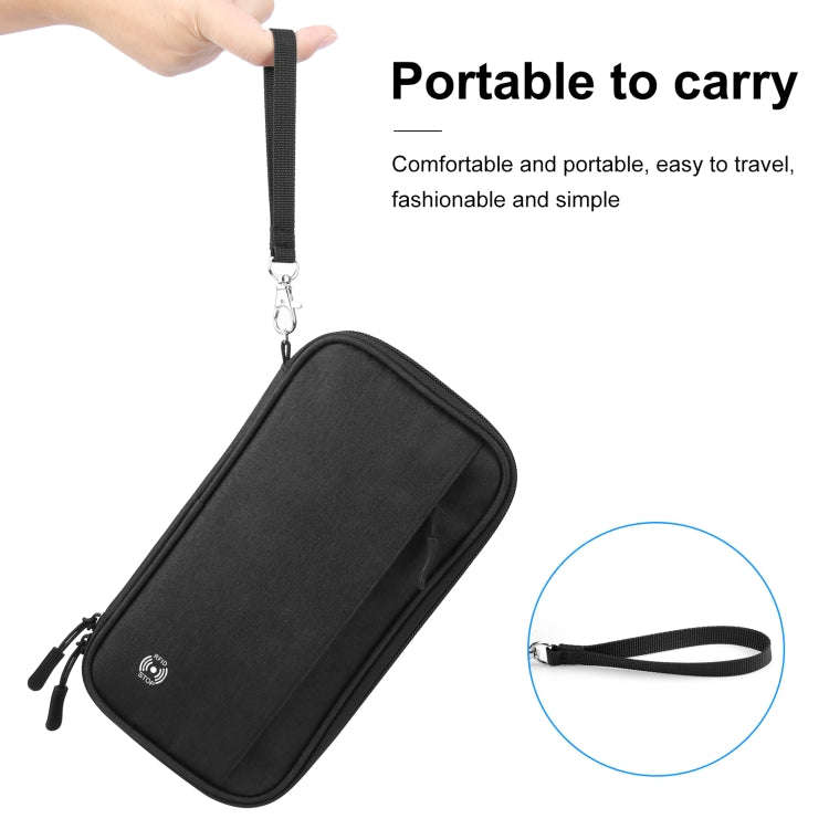 HAWEEL Clutch Bag Passport Wallet Document Organizer Credit Cards Case Bag (Black)