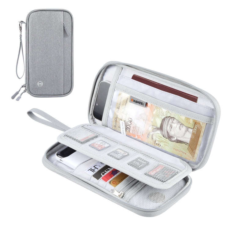 HAWEEL Clutch Bag Passport Wallet Document Organizer Credit Cards Case Bag (Grey)