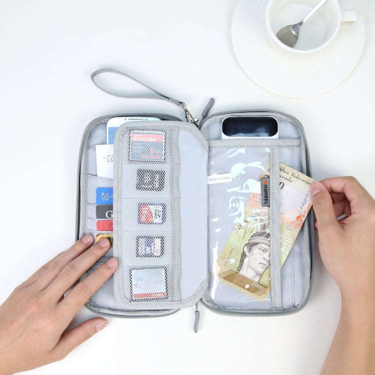 HAWEEL Clutch Bag Passport Wallet Document Organizer Credit Cards Case Bag (Grey)