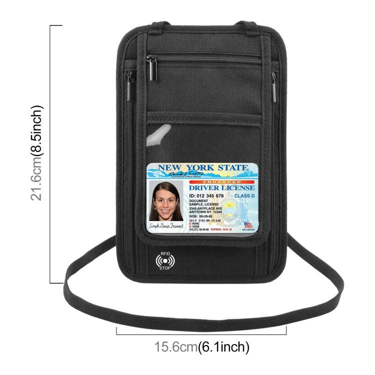 HAWEEL Neck Passport Wallet Bag Document Organizer Credit Cards Case Bag (Black)