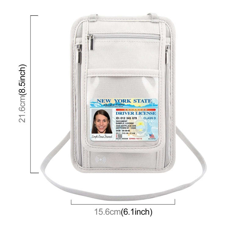 HAWEEL Neck Passport Wallet Bag Document Organizer Credit Cards Case Bag (Grey)