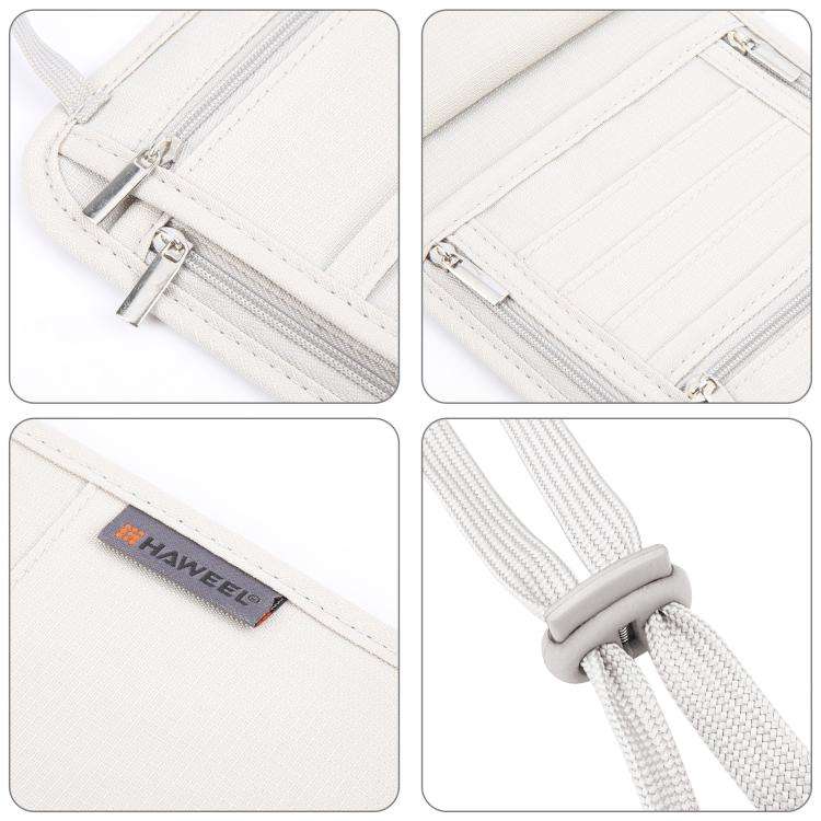 HAWEEL Neck Passport Wallet Bag Document Organizer Credit Cards Case Bag (Grey)
