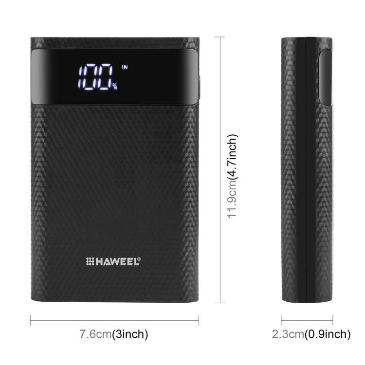 HAWEEL DIY 4x 18650 Battery (Not Included) 12000mAh Dual-way QC Charger Power Bank Shell Box with...