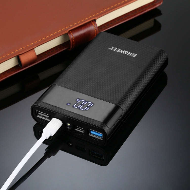 HAWEEL DIY 4x 18650 Battery (Not Included) 12000mAh Dual-way QC Charger Power Bank Shell Box with...