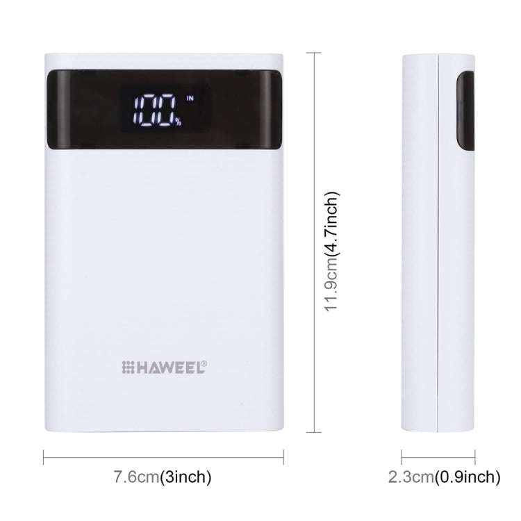 HAWEEL DIY 4x 18650 Battery (Not Included) 12000mAh Dual-way QC Charger Power Bank Shell Box with...