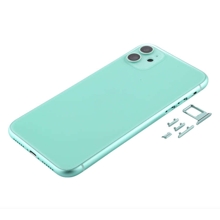 Back Housing Cover with SIM Card Tray & Side keys & Camera Lens for iPhone 11(Green)