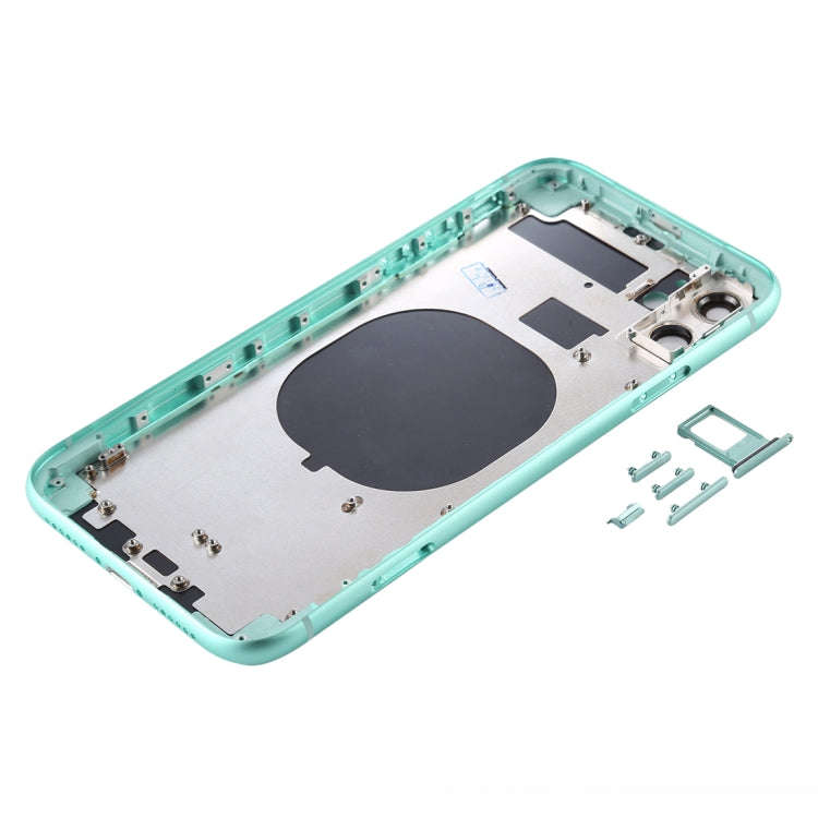 Back Housing Cover with SIM Card Tray & Side keys & Camera Lens for iPhone 11(Green)