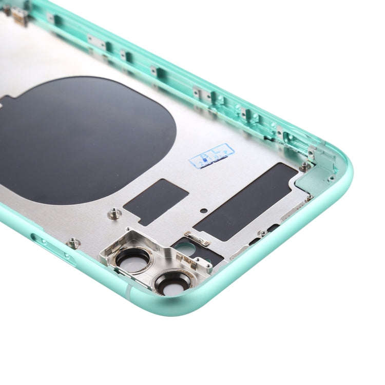 Back Housing Cover with SIM Card Tray & Side keys & Camera Lens for iPhone 11(Green)