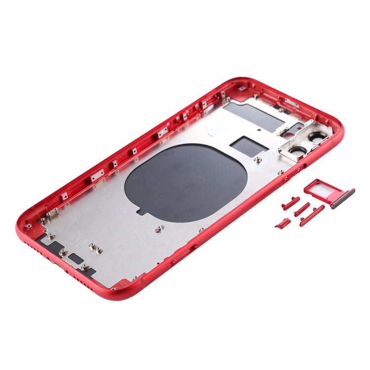 Back Housing Cover with SIM Card Tray & Side keys & Camera Lens for iPhone 11(Red)
