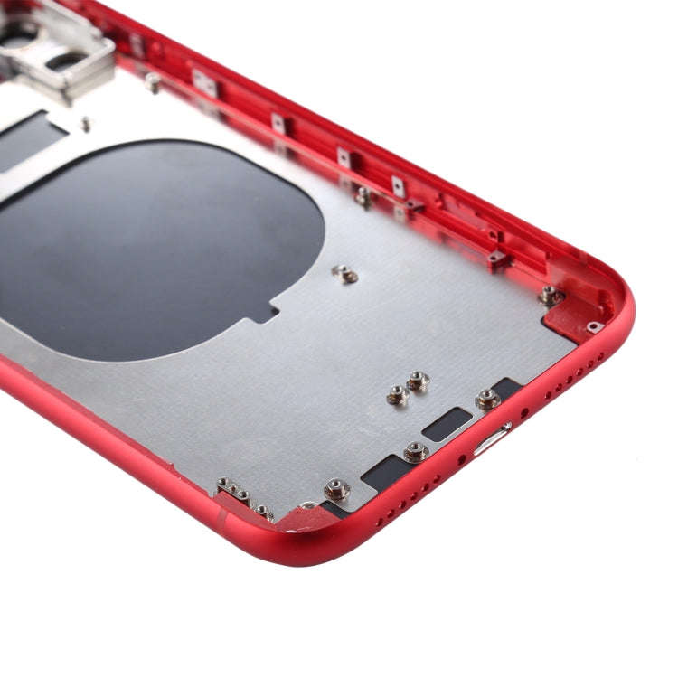 Back Housing Cover with SIM Card Tray & Side keys & Camera Lens for iPhone 11(Red)