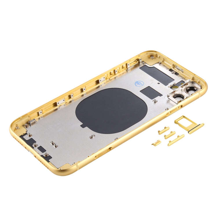 Back Housing Cover with SIM Card Tray & Side keys & Camera Lens for iPhone 11(Yellow)