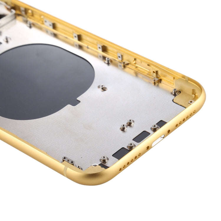 Back Housing Cover with SIM Card Tray & Side keys & Camera Lens for iPhone 11(Yellow)
