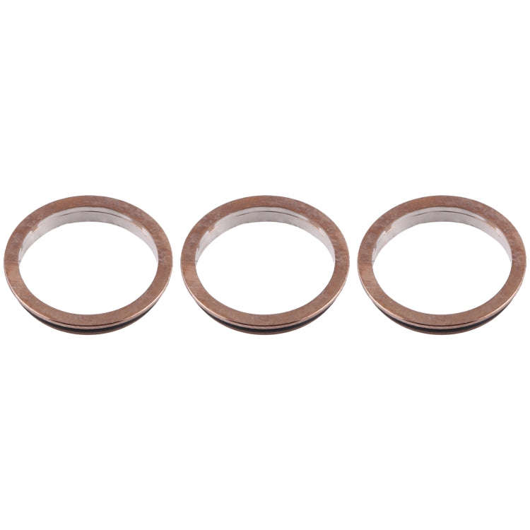 3 PCS Rear Camera Glass Lens Metal Protector Hoop Ring for iPhone 12 Pro(Gold)