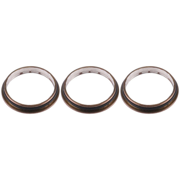 3 PCS Rear Camera Glass Lens Metal Protector Hoop Ring for iPhone 12 Pro(Gold)