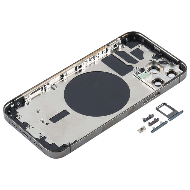 Back Housing Cover with SIM Card Tray & Side  Keys & Camera Lens for iPhone 12 Pro(Black)