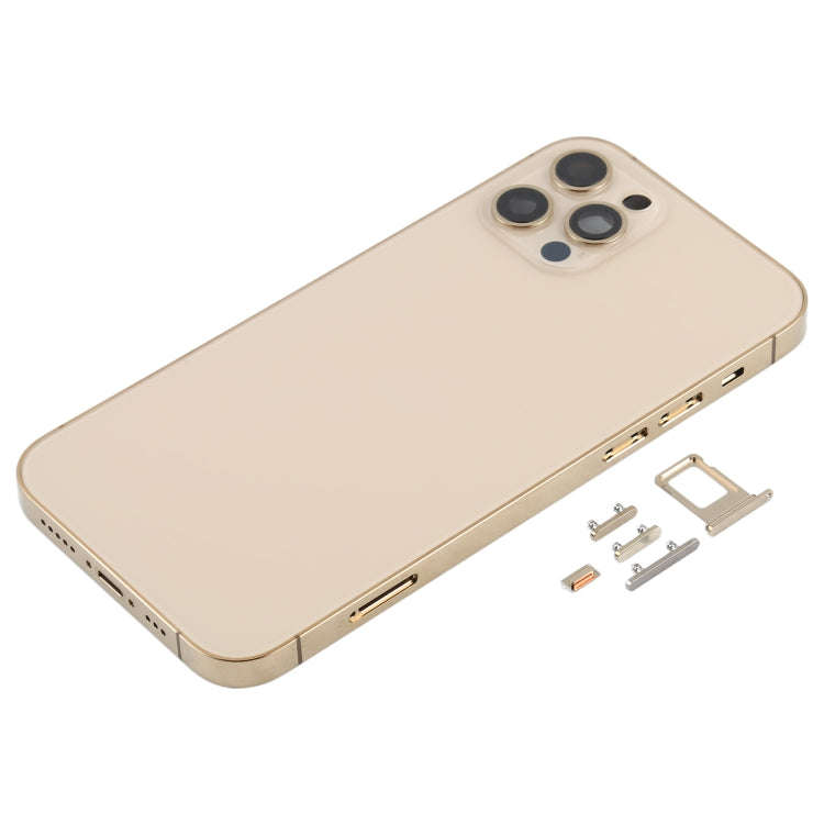 Back Housing Cover with SIM Card Tray & Side  Keys & Camera Lens for iPhone 12 Pro(Gold)