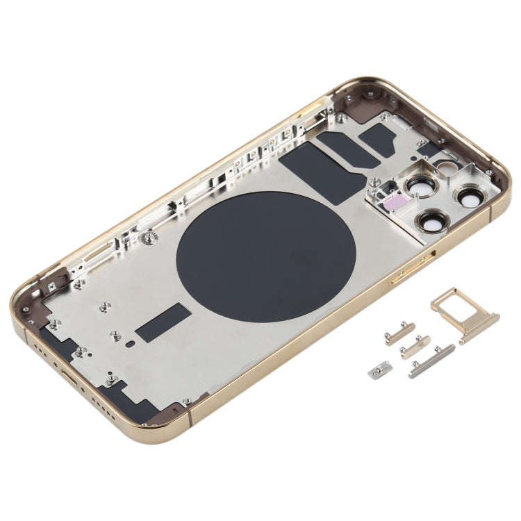Back Housing Cover with SIM Card Tray & Side  Keys & Camera Lens for iPhone 12 Pro(Gold)