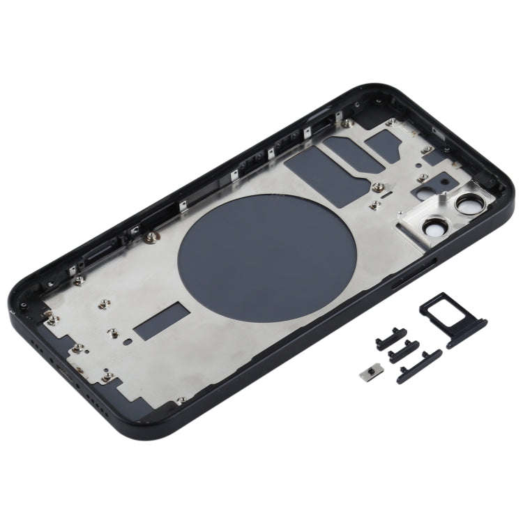 Back Housing Cover with SIM Card Tray & Side  Keys & Camera Lens for iPhone 12(Black)