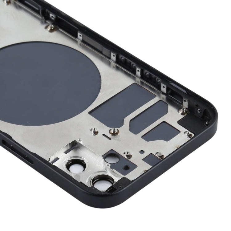 Back Housing Cover with SIM Card Tray & Side  Keys & Camera Lens for iPhone 12(Black)