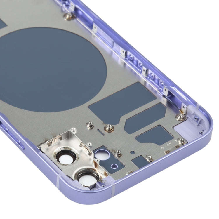 Back Housing Cover with SIM Card Tray & Side  Keys & Camera Lens for iPhone 12(Purple)