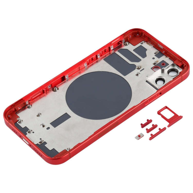 Back Housing Cover with SIM Card Tray & Side  Keys & Camera Lens for iPhone 12(Red)