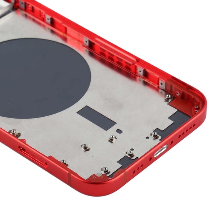 Back Housing Cover with SIM Card Tray & Side  Keys & Camera Lens for iPhone 12(Red)