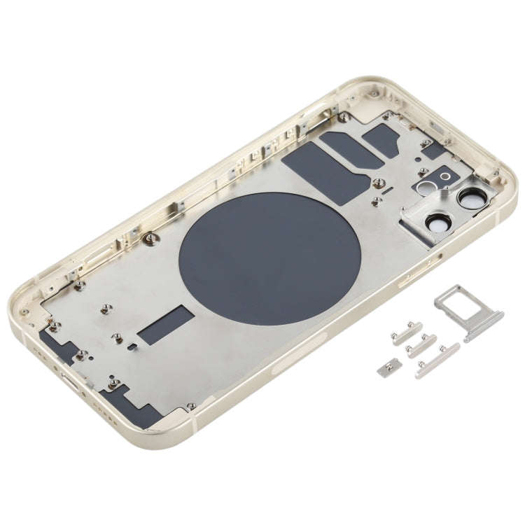Back Housing Cover with SIM Card Tray & Side  Keys & Camera Lens for iPhone 12(White)