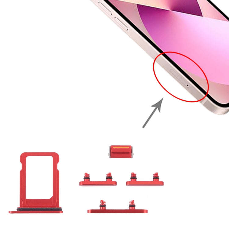 SIM Card Tray + Side Keys for iPhone 13 Mini(Red)