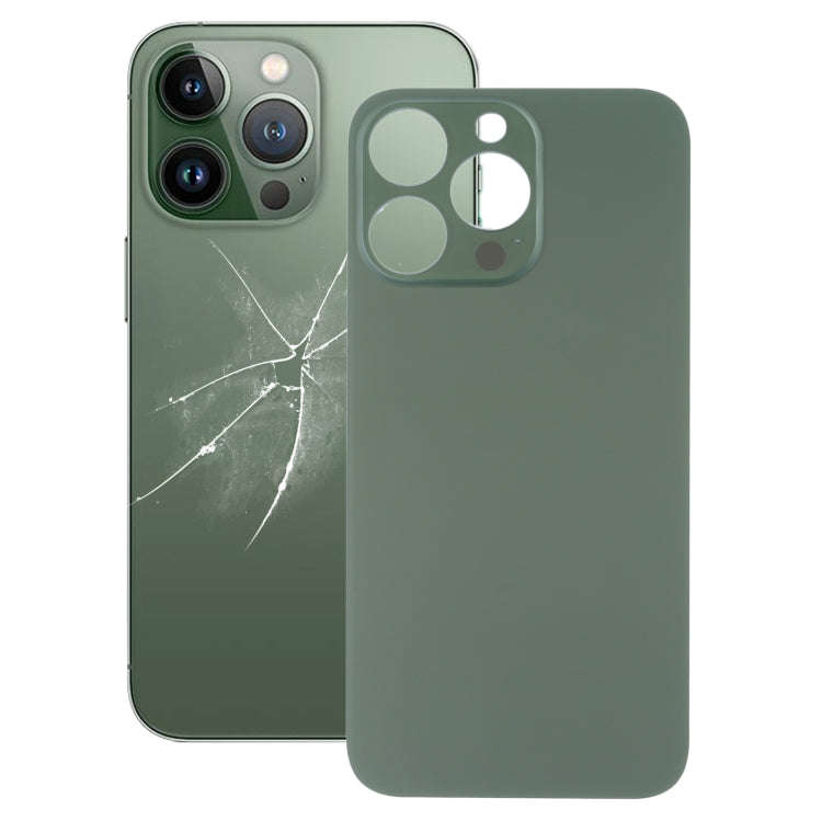 Easy Replacement Big Camera Hole Glass Back Battery Cover for iPhone 13 Pro(Green)