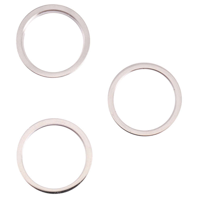 3 PCS Rear Camera Glass Lens Metal Outside Protector Hoop Ring for iPhone 13 Pro Max(White)
