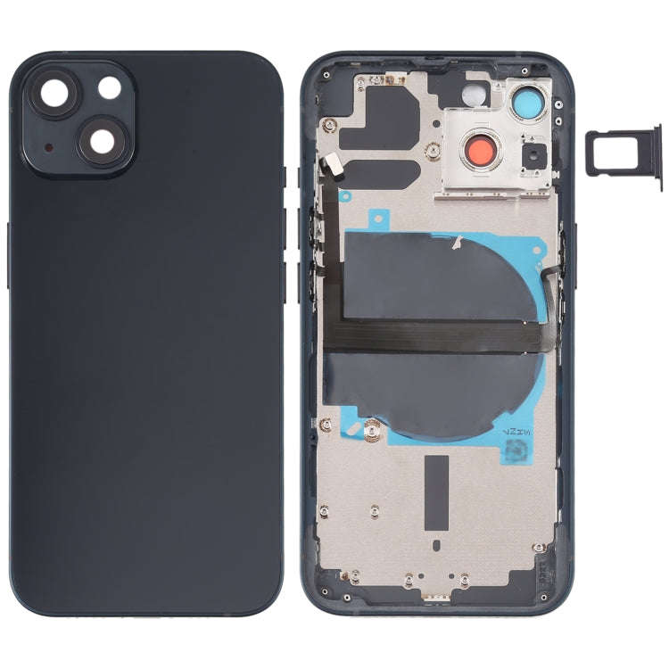 For iPhone 13 Battery Back Cover with Side Keys & Card Tray & Power + Volume Flex Cable & Wireles...
