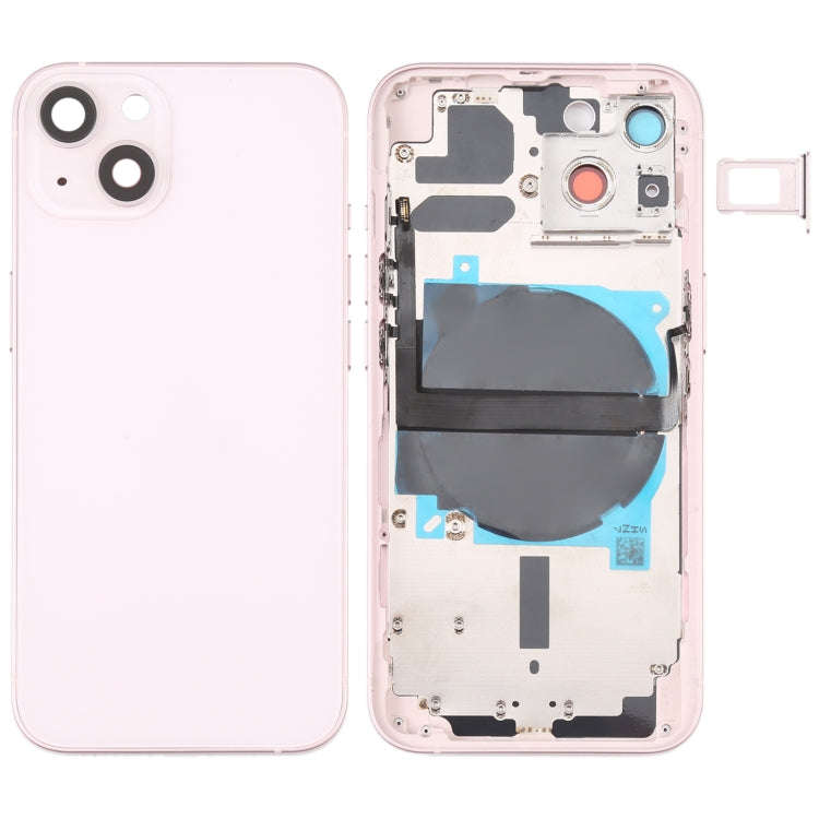 For iPhone 13 Battery Back Cover with Side Keys & Card Tray & Power + Volume Flex Cable & Wireles...