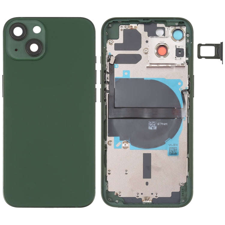 For iPhone 13 Battery Back Cover with Side Keys & Card Tray & Power + Volume Flex Cable & Wireles...