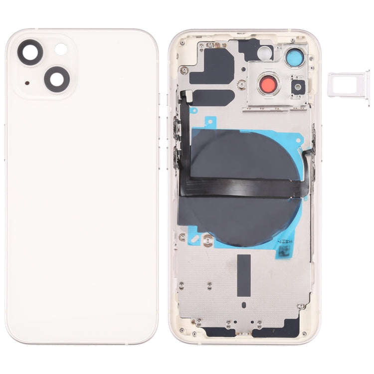 For iPhone 13 Battery Back Cover with Side Keys & Card Tray & Power + Volume Flex Cable & Wireles...