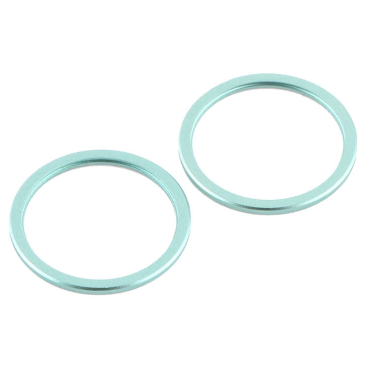 2 PCS Rear Camera Glass Lens Metal Protector Hoop Ring for iPhone 12 Mini(Green)