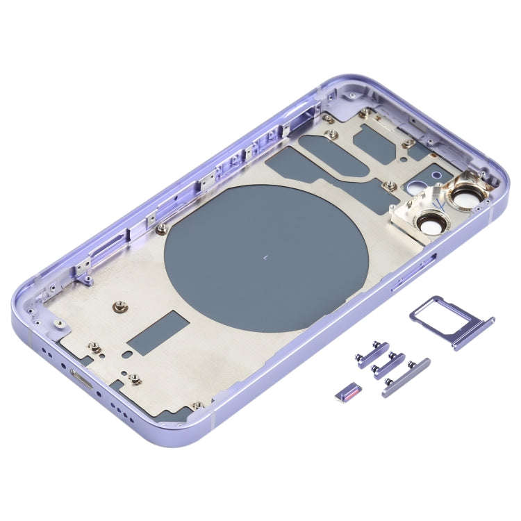Back Housing Cover with SIM Card Tray & Side  Keys & Camera Lens for iPhone 12 mini(Purple)