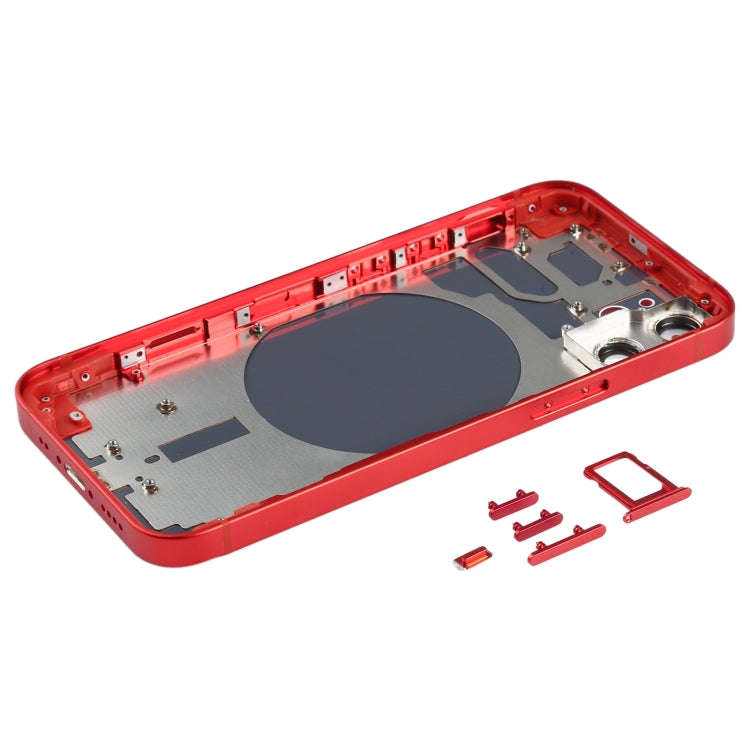 Back Housing Cover with SIM Card Tray & Side  Keys & Camera Lens for iPhone 12 mini(Red)