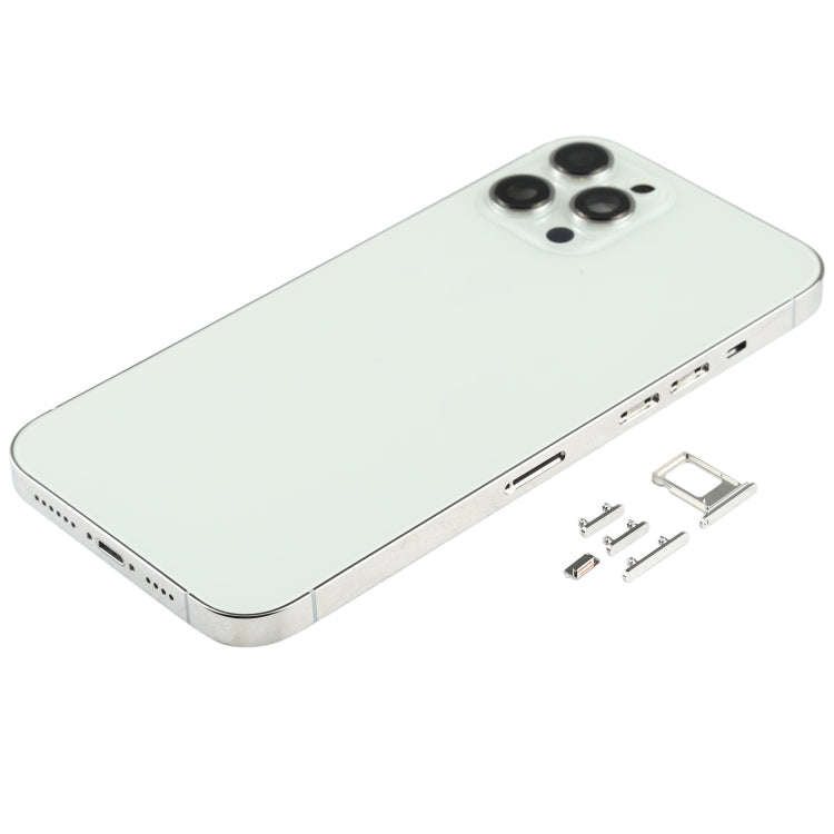 Back Housing Cover with SIM Card Tray & Side keys & Camera Lens for iPhone 12 Pro Max(White)