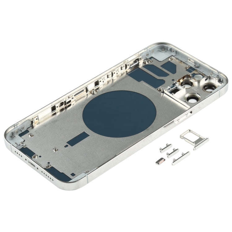 Back Housing Cover with SIM Card Tray & Side keys & Camera Lens for iPhone 12 Pro Max(White)