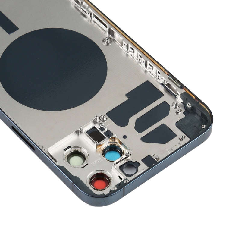 Back Housing Cover with SIM Card Tray & Side keys & Camera Lens for iPhone 12 Pro Max(Blue)